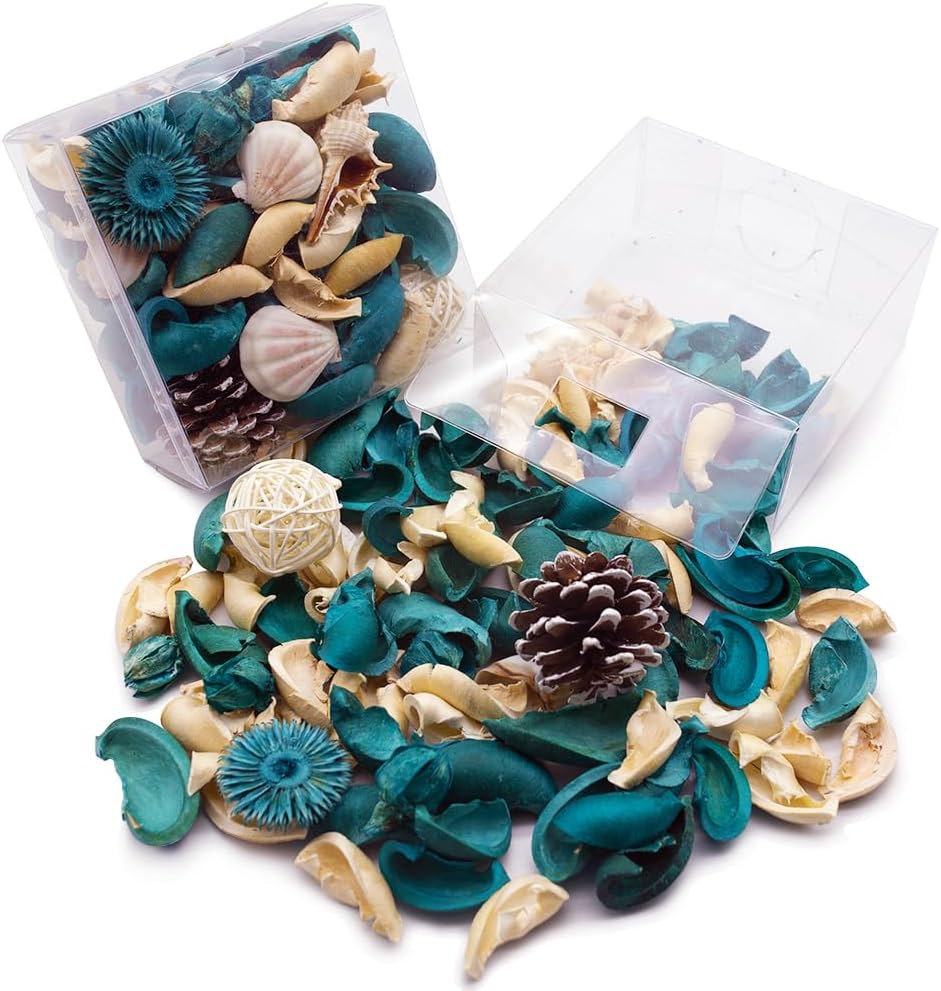 Potpourri Dried Flower - Ocean Breeze Scented Seashell Potpourri, Turquoise