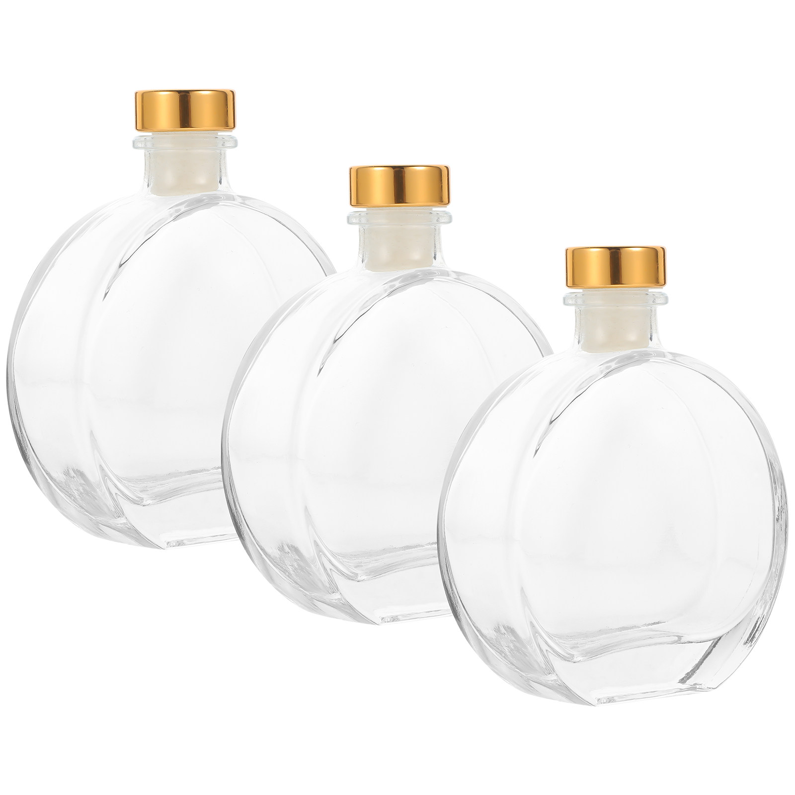 Home Fragrance Us - 3Pcs Glass Aromatherapy Diffuser Bottles Large