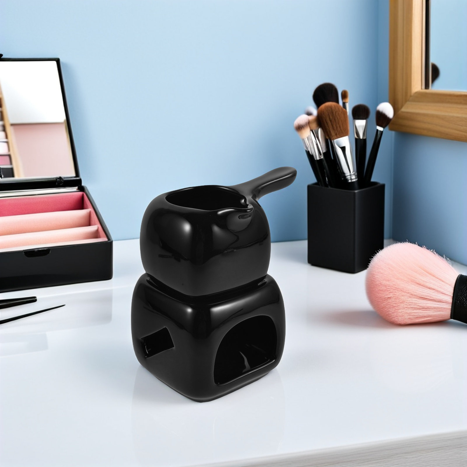 Ceramic Oil Burner - Ceramic Essential Oil Diffuser Burner Black