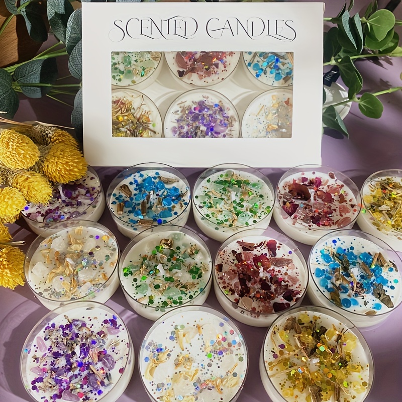 Potpourri Dried Flower - Set of 6 Scented Candles Fragrance
