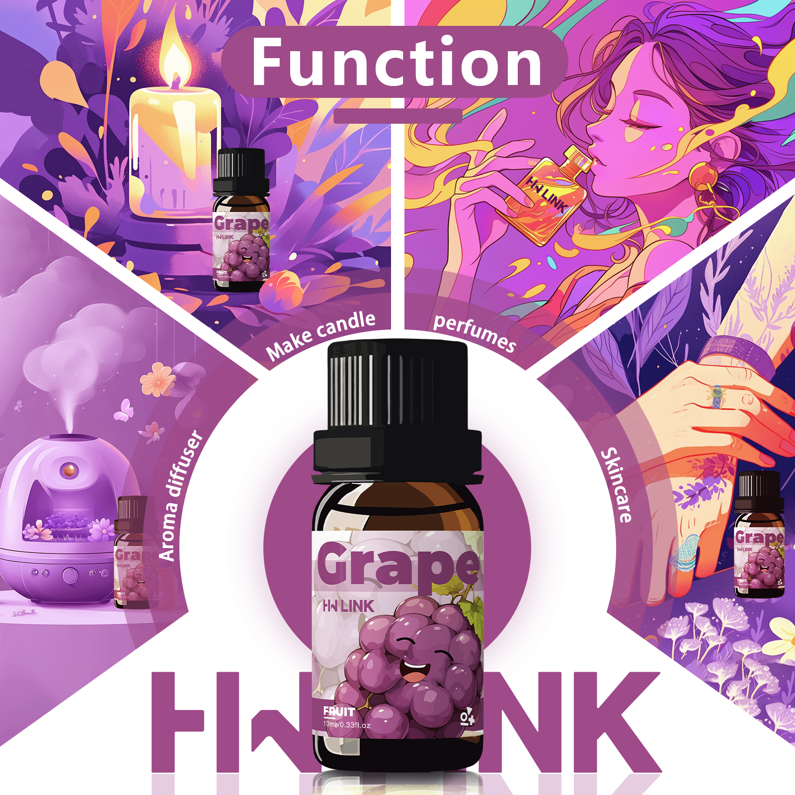 Grape Essential Oil 10ml Perfu - Home Fragrance Us recension och pris