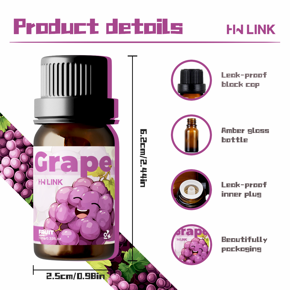 Grape Essential Oil 10ml Perfu - Home Fragrance Us recension och pris