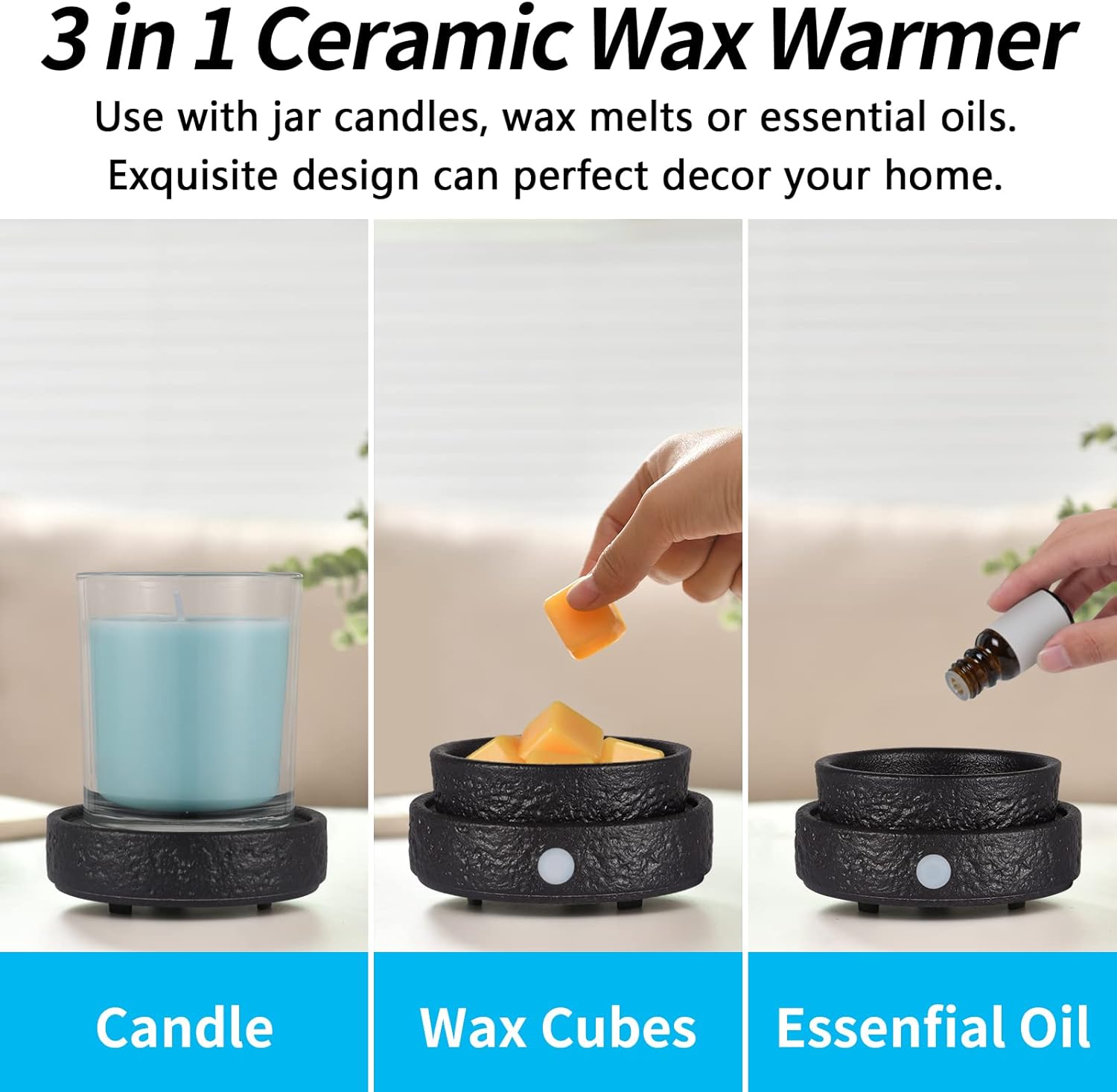 Ceramic Wax Melt Warmer, 3-in- - Home Fragrance Us recension och pris