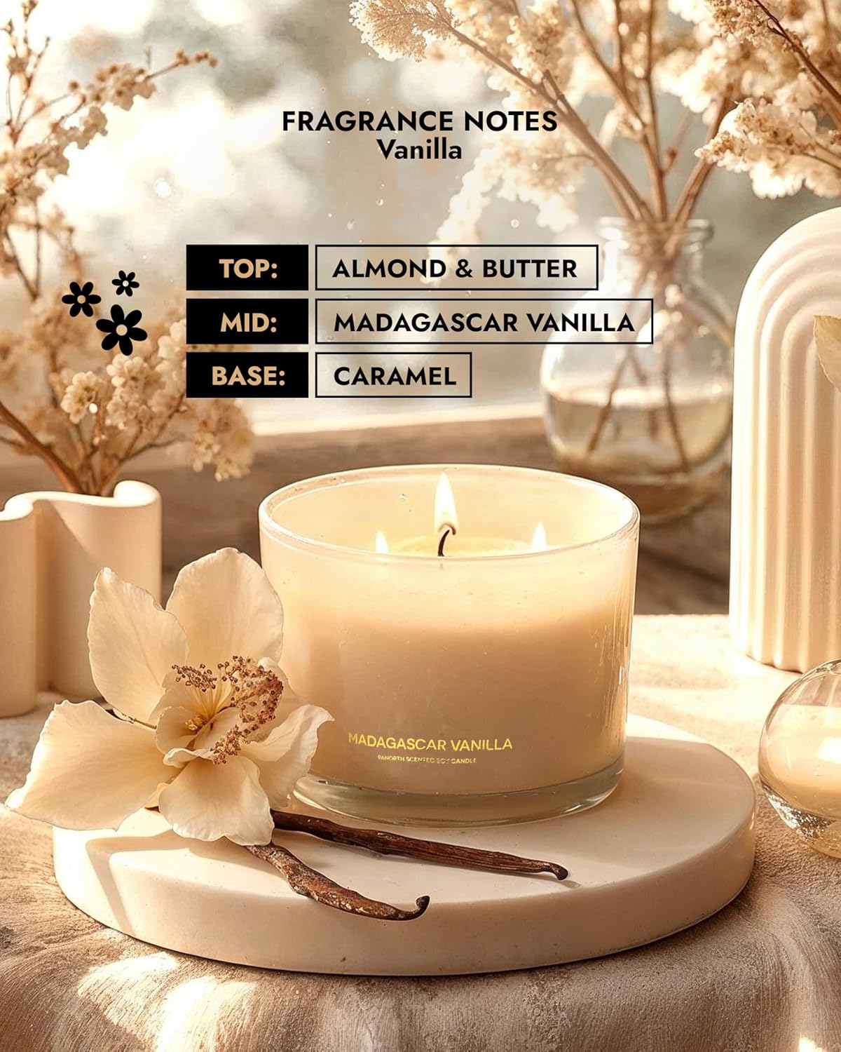 Luxury Vanilla Soy Candle, Lar - Home Fragrance Us recension och pris