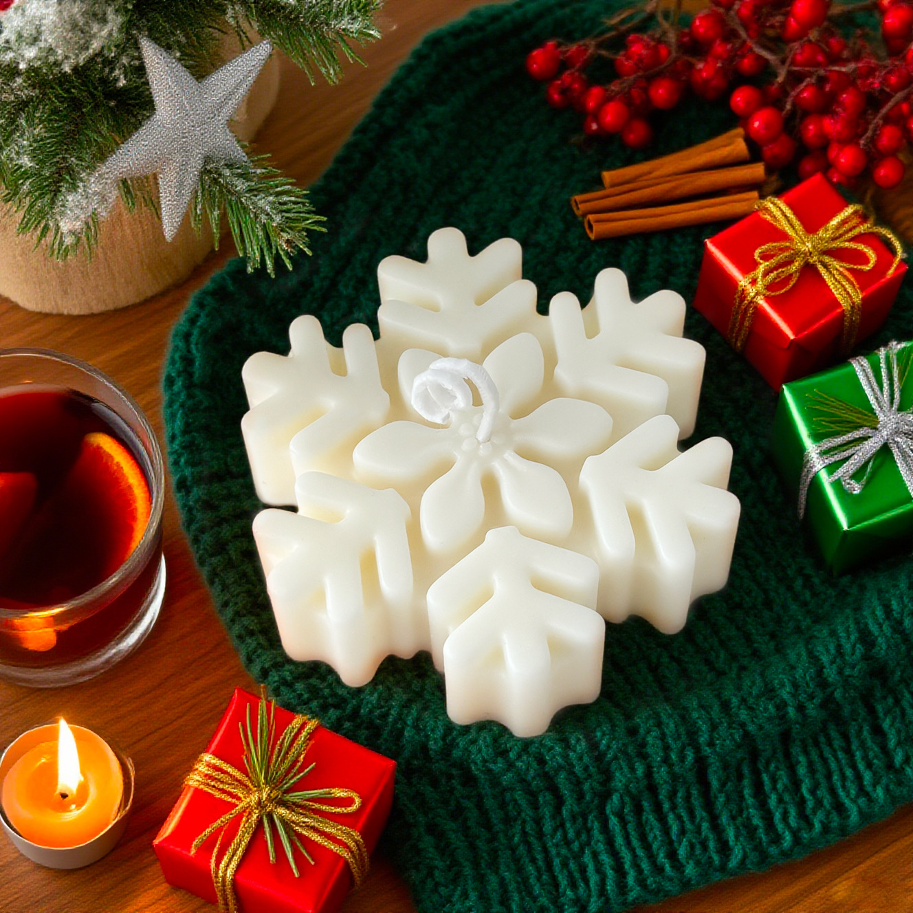 1Pc Christmas Snowflake Scente - Home Fragrance Scented Candle recension och pris